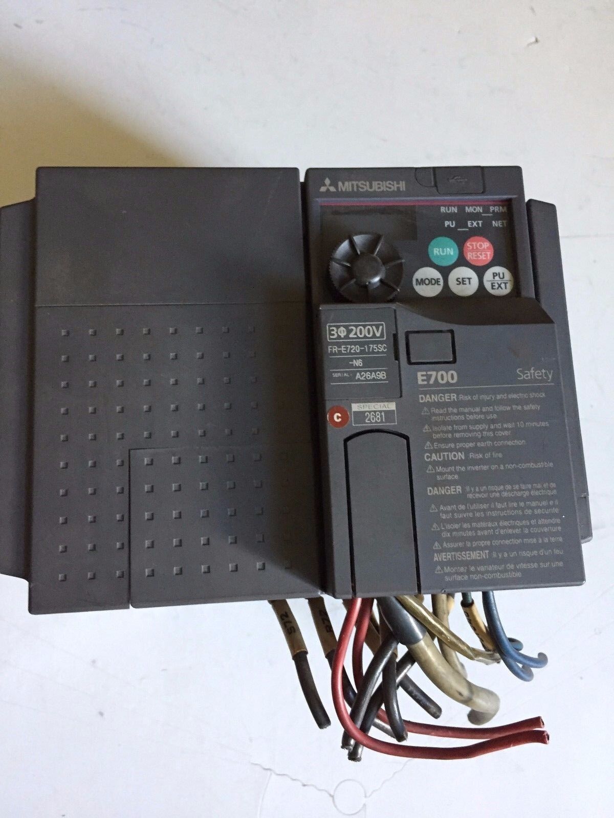 Mitsubishi Fr-E720-175Sc-N6,E700 Safety Inverter,17.5A,200-240V,Fr-E720-175Sc,Be