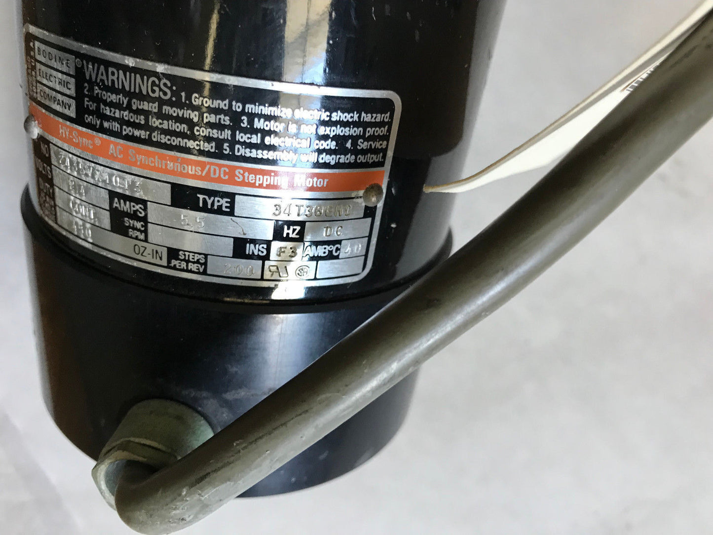 Bodine Electric 2435Vx1013 Hy-Synchronous/Dc Stepping Motor 2.4V,34T3behd,343,Ad