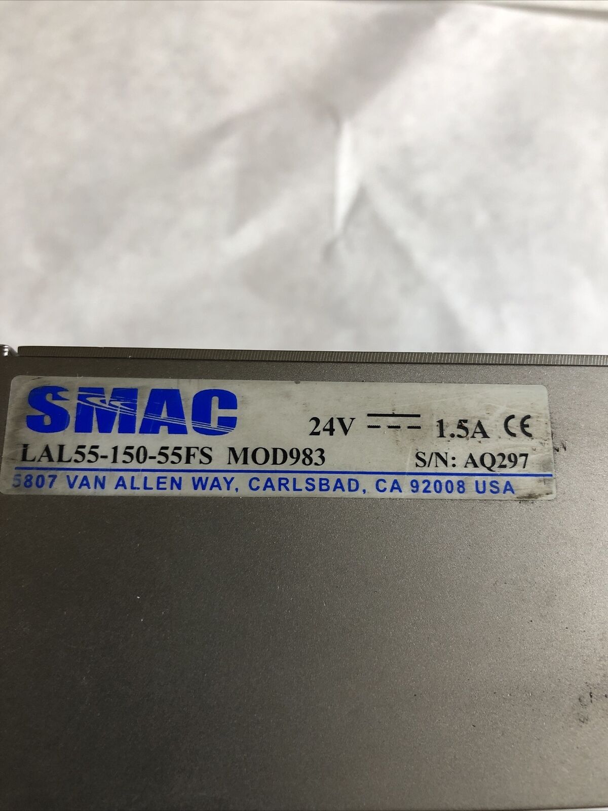 Smac 3060-2009, Lal55-150-55-Fs,Mod9 Linear Actuator 24V 150Mm Stroke,Ba