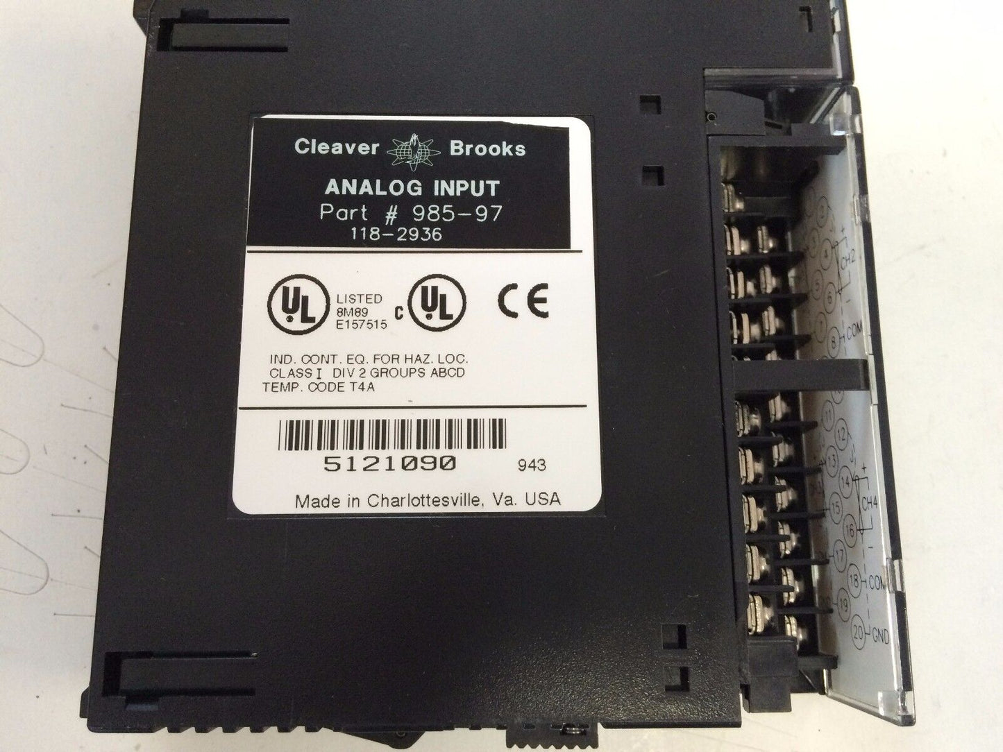Cleaver Brooks 985-97,118-2945 Input Module Analog Voltage 4Point,Ef