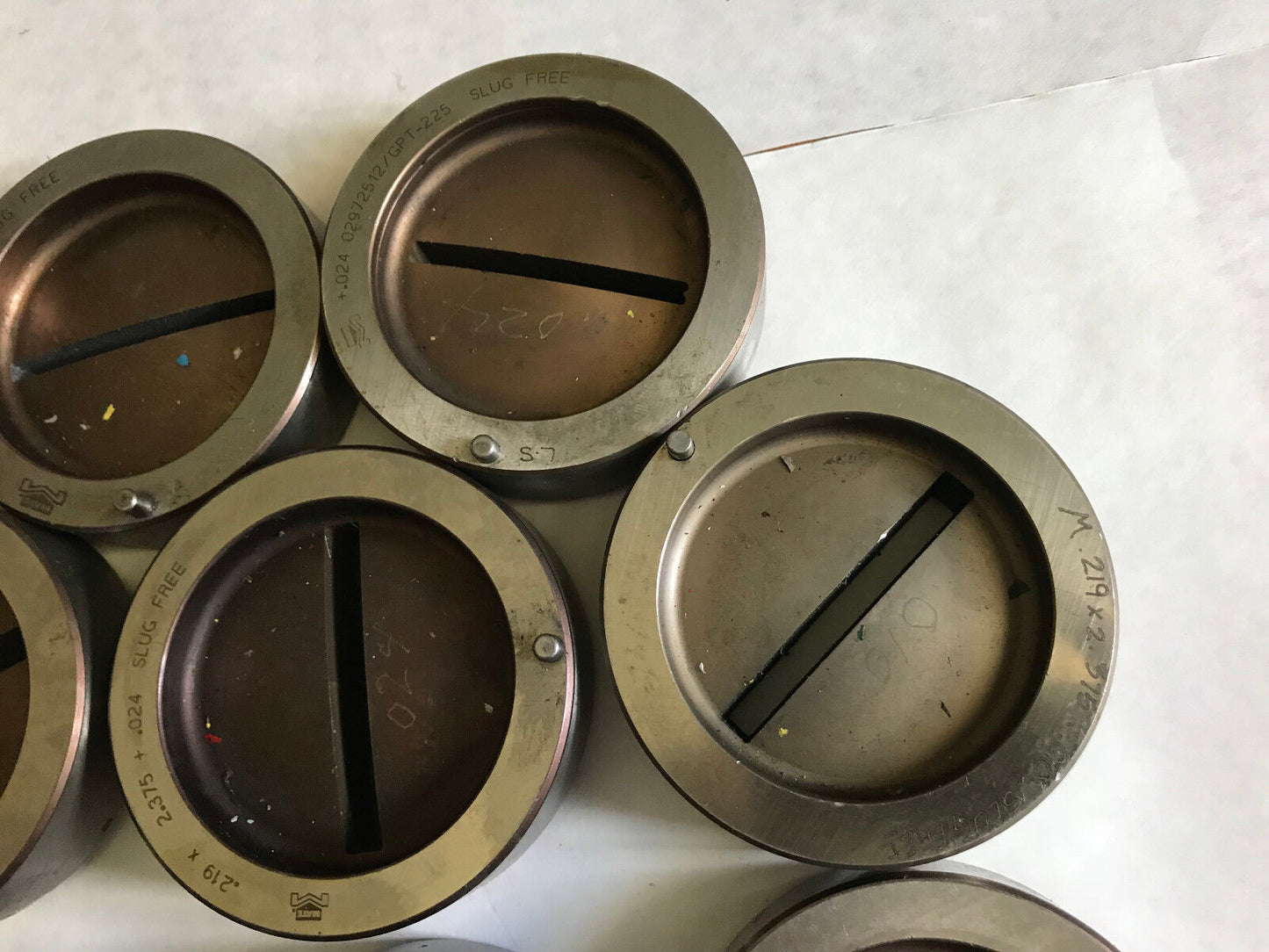 Lot 19 Mate .219X2.375 Rectangular Turret Punch Slug Free Dies,3-1/2" O.D.,Ab