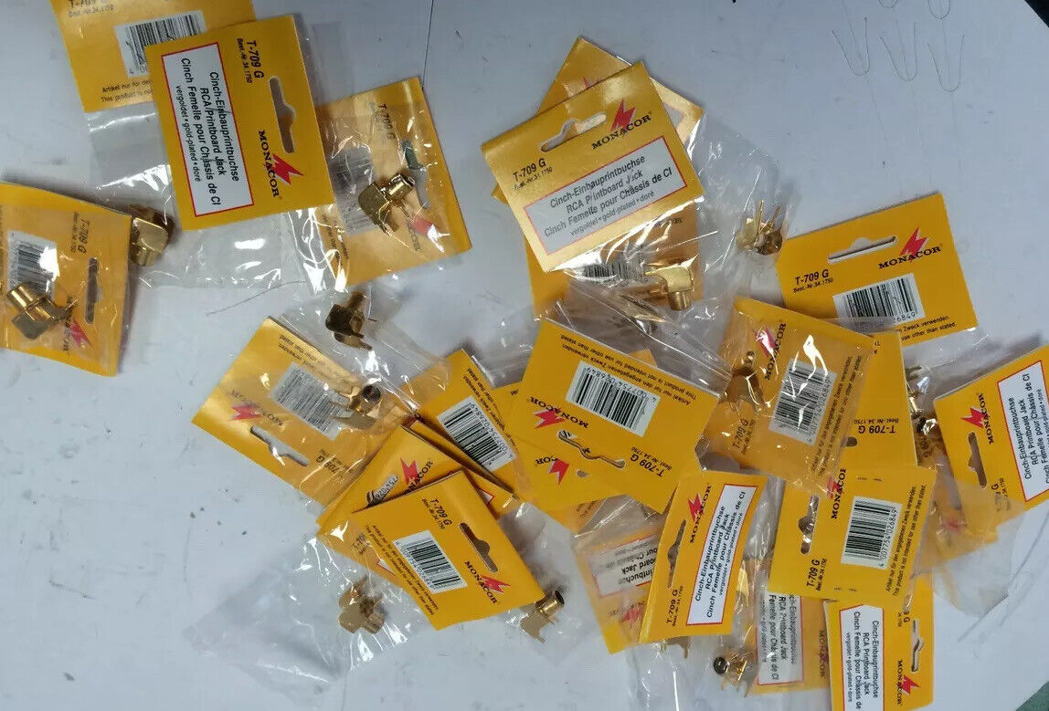New  Phono Socket (Gold) Pcb T-709G Best Nr 34.1750,Dj