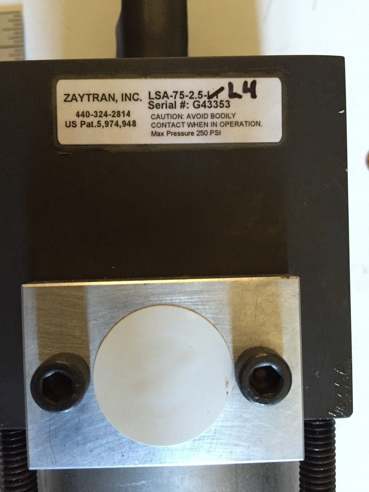 New Zaytran Lsa-75-2.5-L4 Locating Pin Pneumatic Cylinder,Lsa-75-2.5 L1,Bj