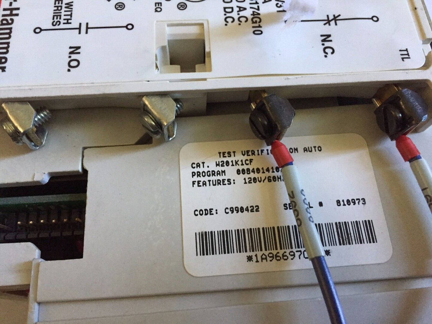 Cutler Hammer W201k1cf Contactor,Cutler Hammer W31 A,30-17966 Size 1, 843Con,Cw