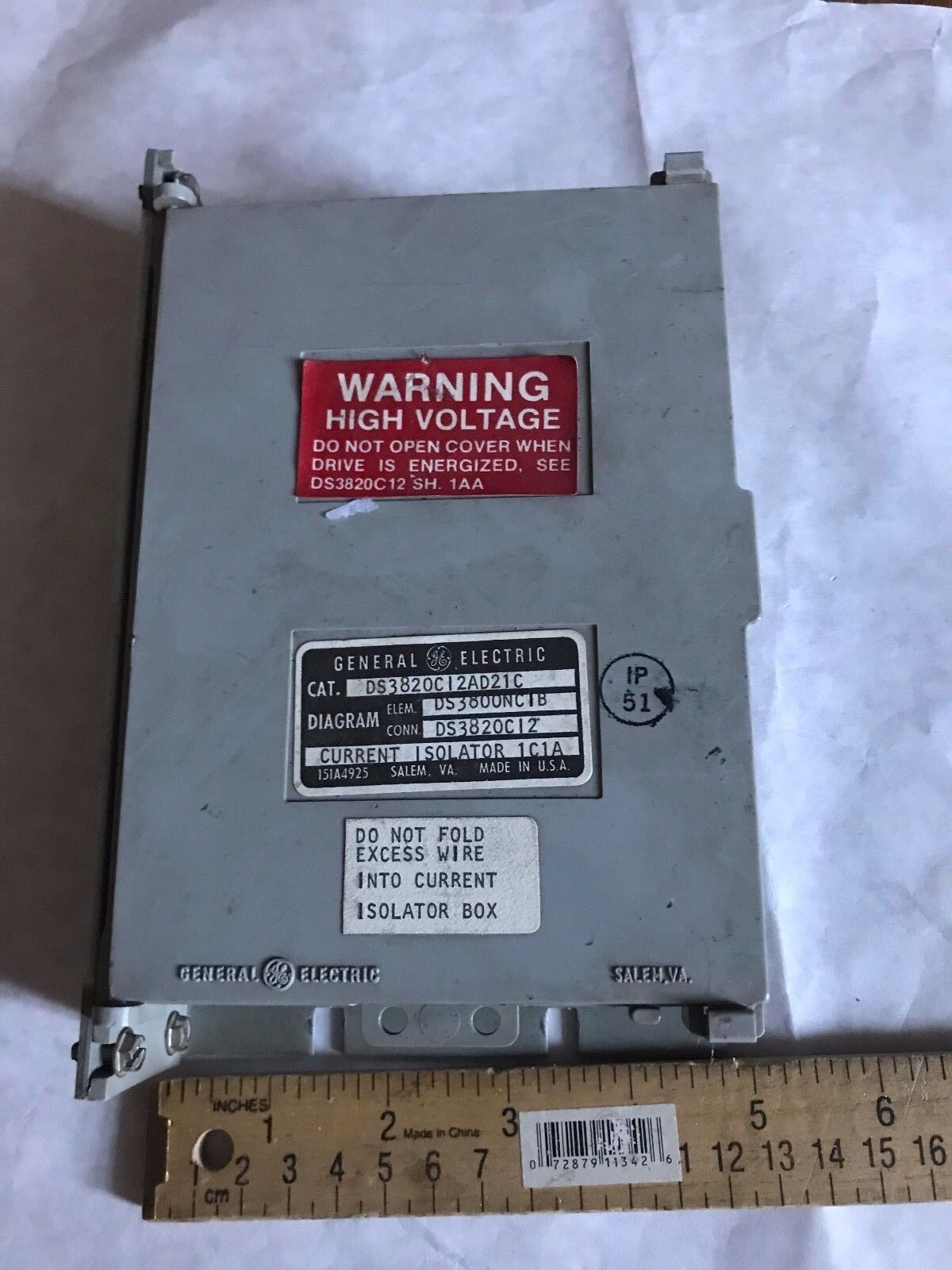 G.E. Ds3820ci2ad21c,General Electric Ds3820c12ad21c Current Isolator Box,Tn