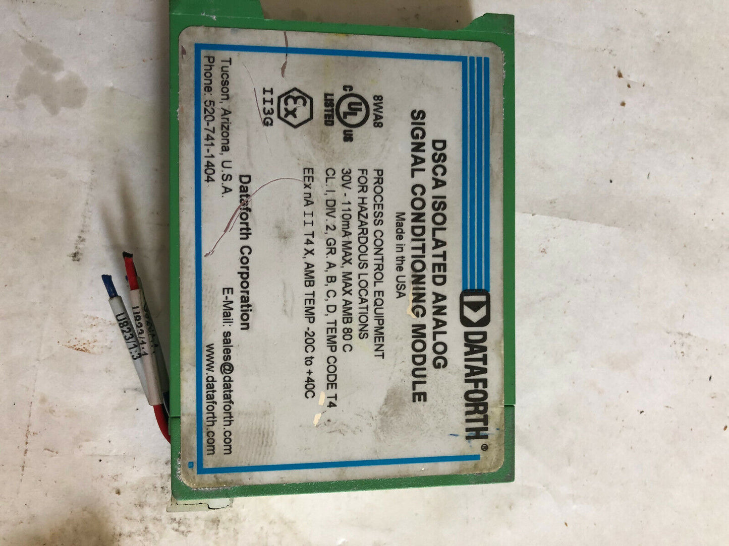 Dataforth Dsca30,Dsca30-02 Analog Signal Conditioning Module Isolated Mv,Bj