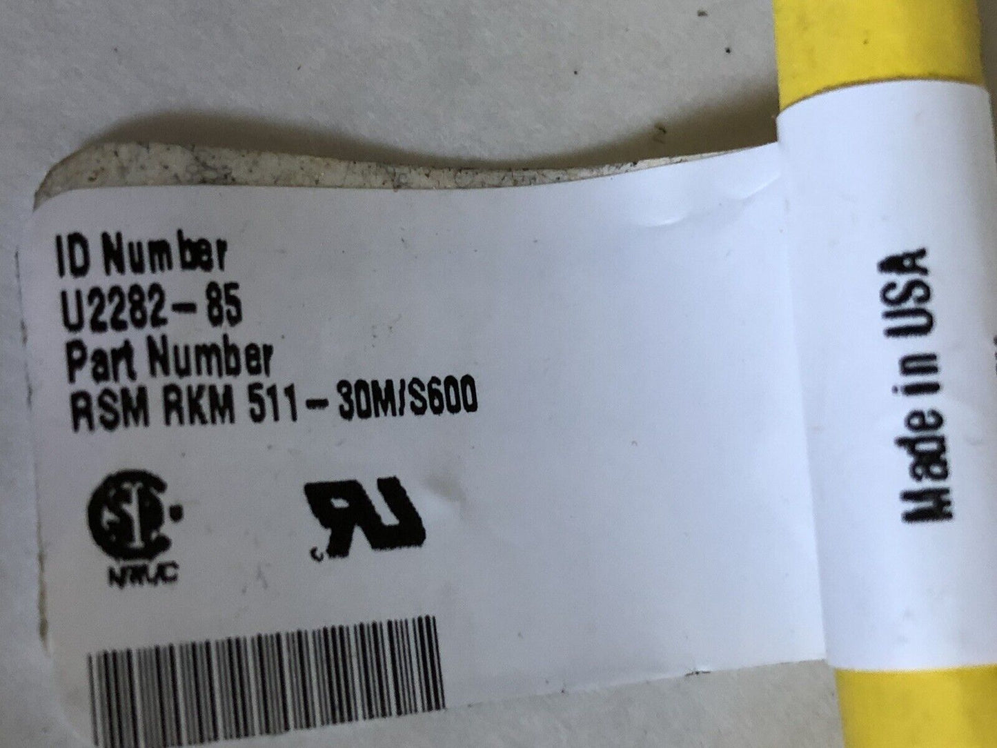 Turck Robotic Cable Assembly Cordset U2282-85 3107U Rsm Rkm 511-30M/S600,Ev
