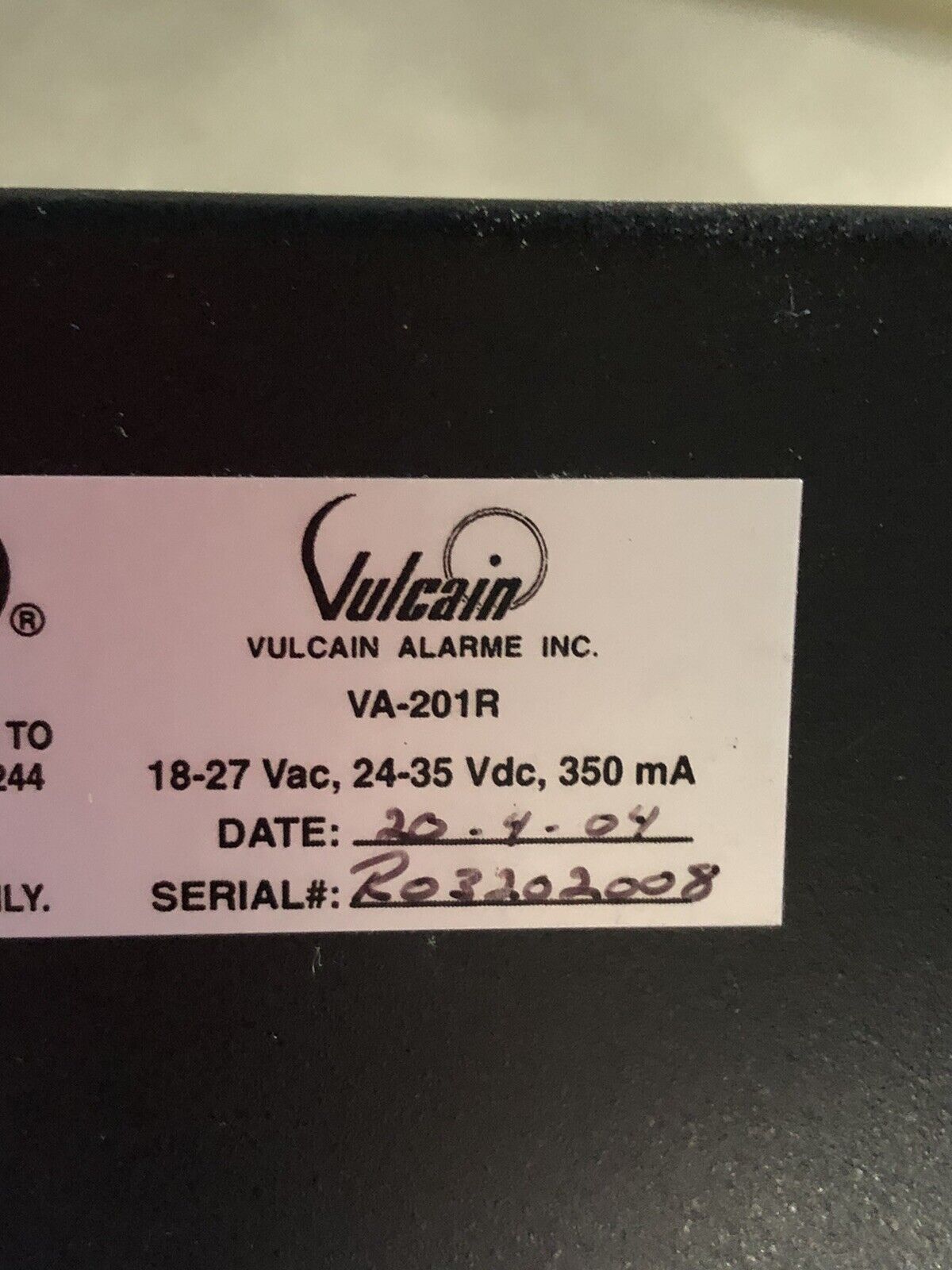 Vulcain Va-201R Honeywell Relay Module Va-201R,18-27Vac Alarme,Tl