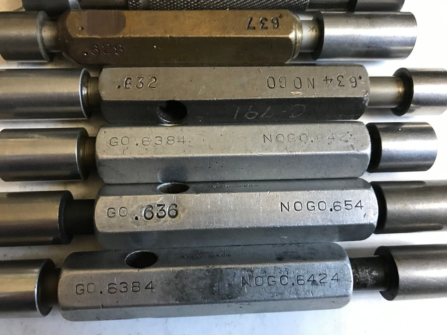 Lot The Pipe Machinery Go No Go Plug Gage .638,.642,.626,.627,.637,.628,.647,Et