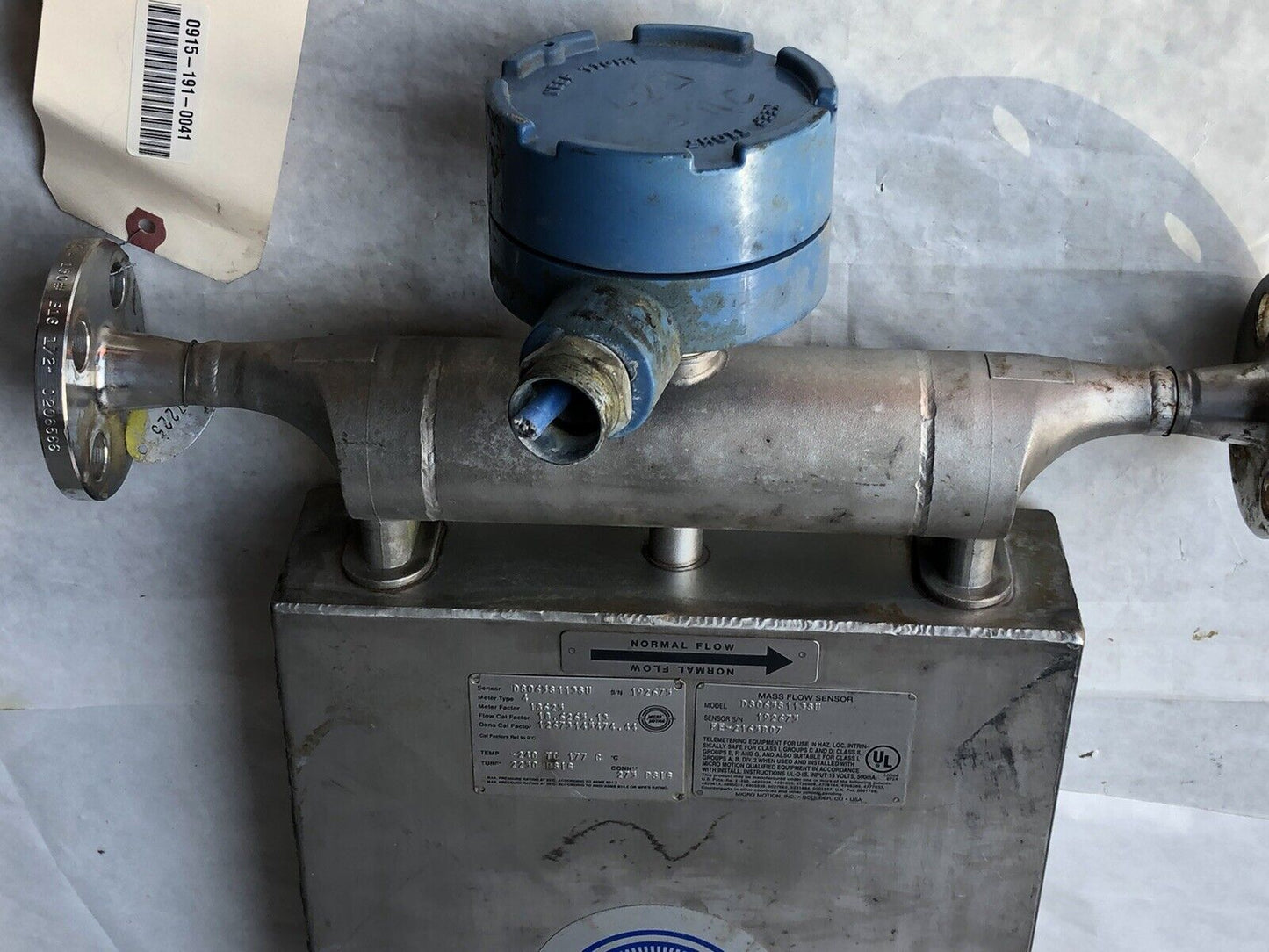 Micro Meter Micro Motion Ds065s113su Stainless Steel Mass Flow Sensor,Fd