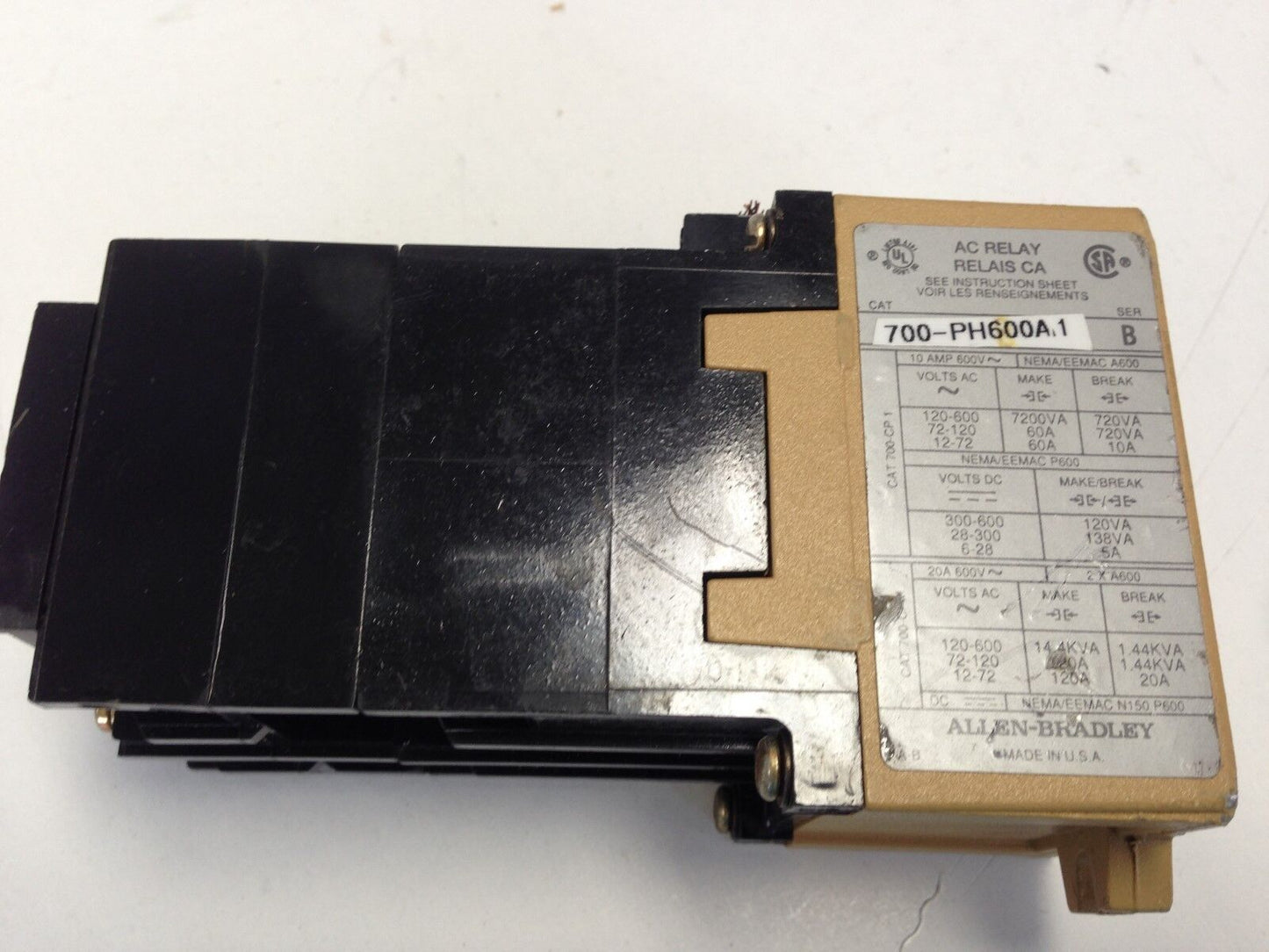 Allen Bradley 700-Ph600a1,700-Ph600a 1,115-120V,Bul 700 Type Pk,700-Ph600a1,,Fe