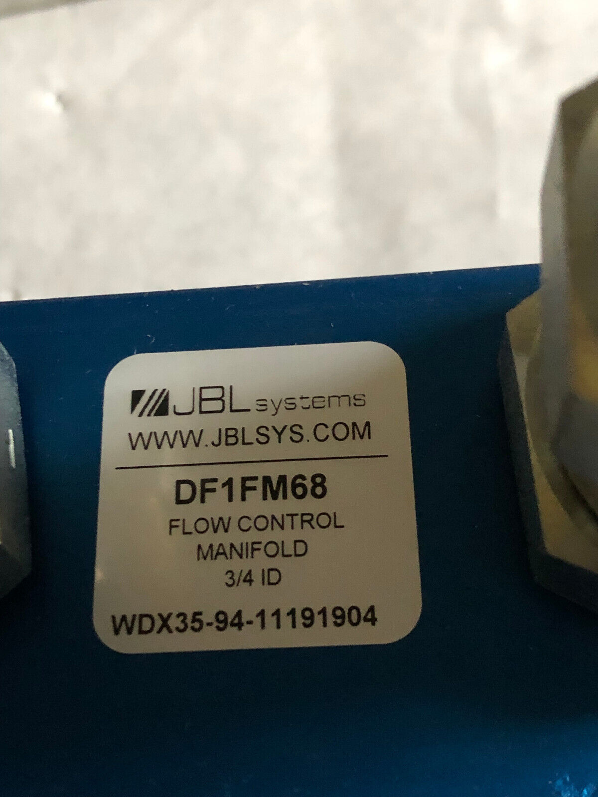 New Jbl Systems Df1fm68 Flow Control Manifold. 3/4" Id. 003371004,Jbl Am4-12,Am