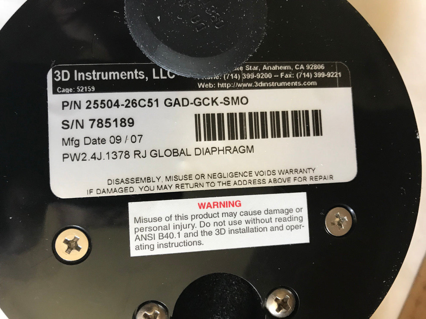 3D Accu-Drive 25504-26C51 Gad-Gck-Smo Diaphragm Rj Global Pw2.4J.1378,C4401,Ah