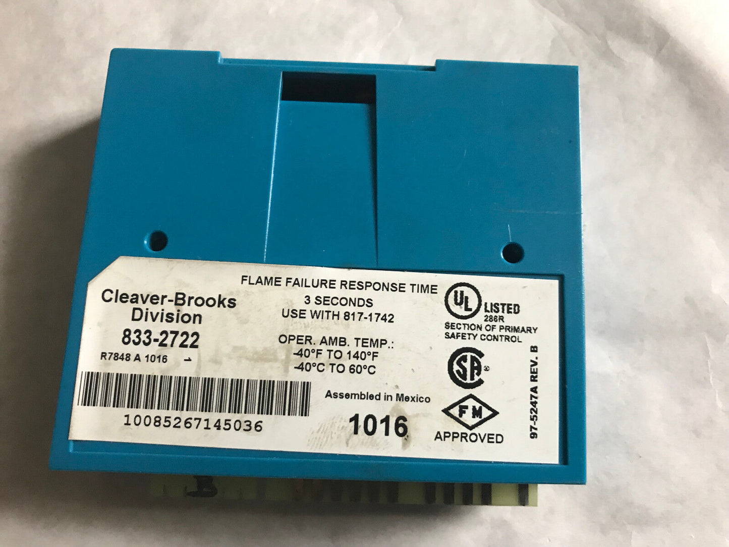 Cleaver Brooks 833-2722  Infrared Flame Amplifier Burner Control,Et