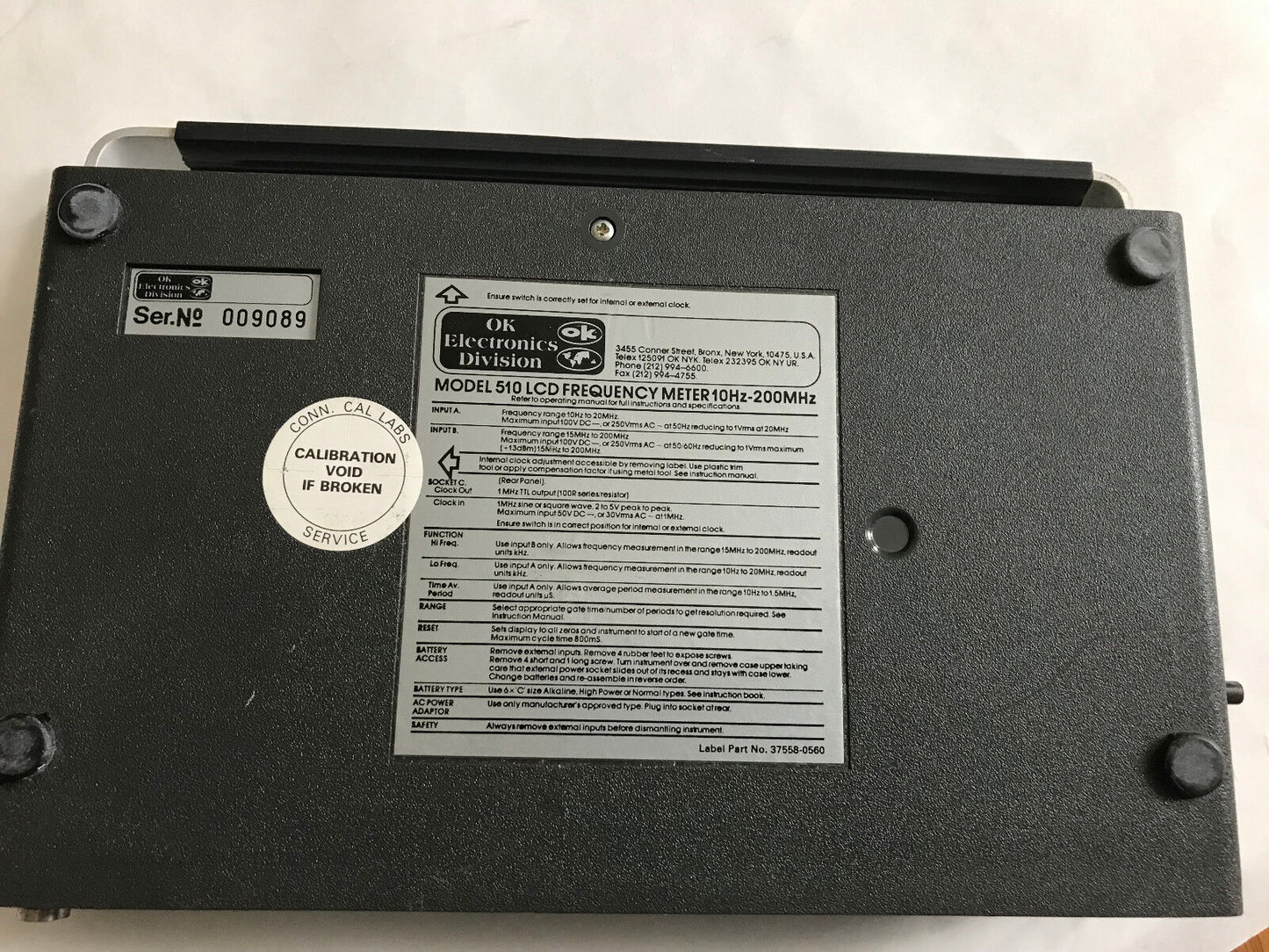 Ok 510,Ok Electronics Division Model 510 Lcd Frequency Meter,Sc