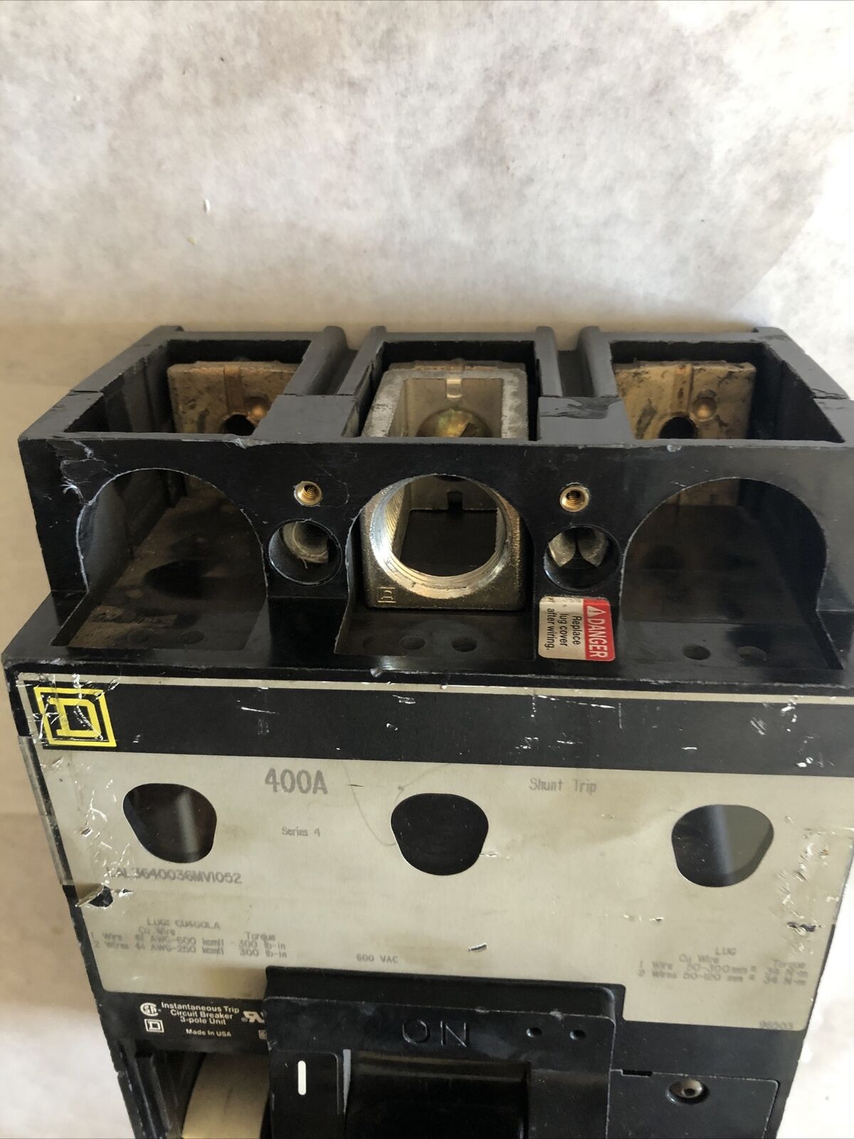 Square D Lal3640036mvi052 Circuit Breaker 400Amp 3Pole 600Vac,400A,3Phase,Ba