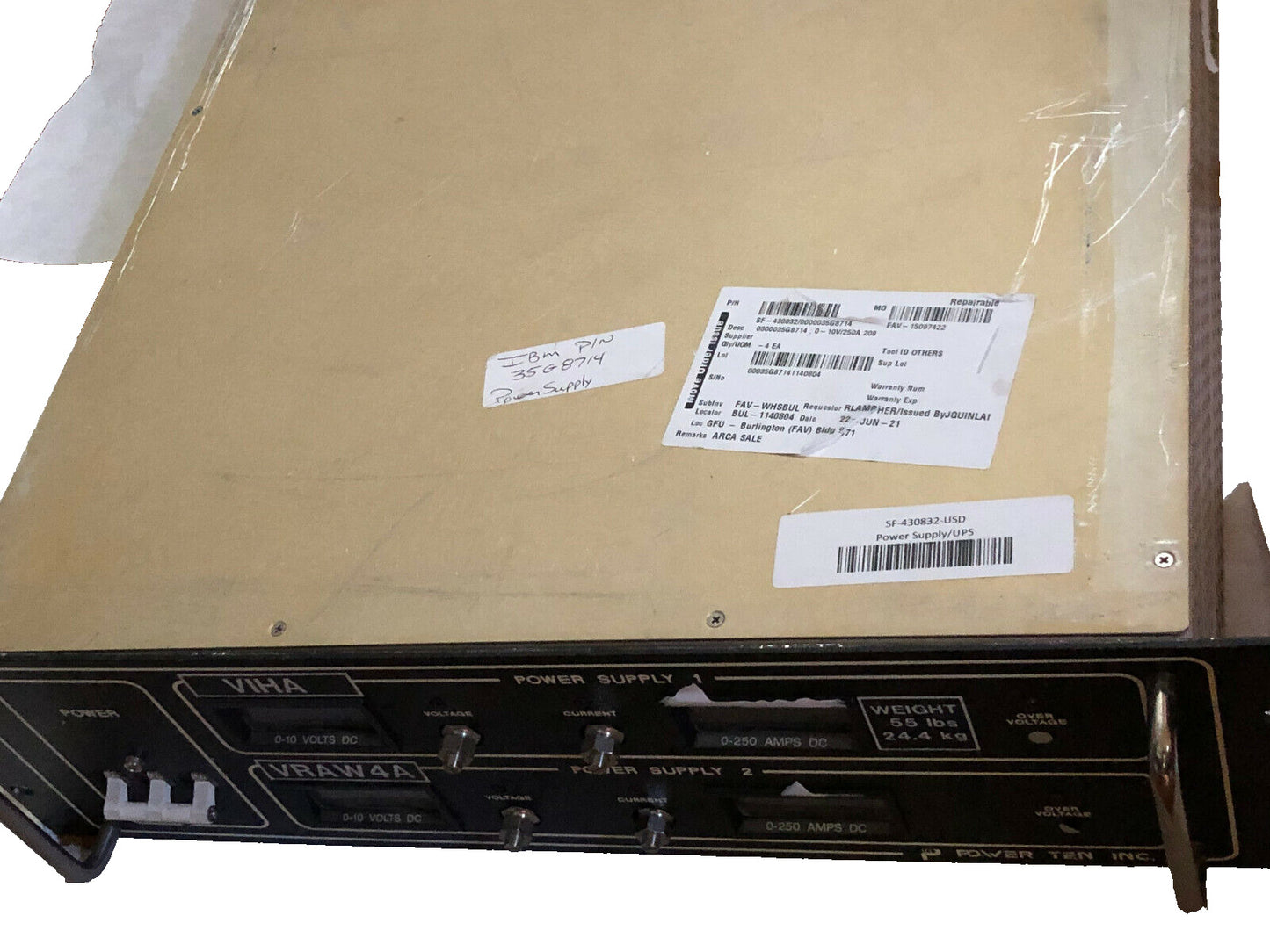 Power Ten 5612D-10/10 Power Supply,190-253 Volt,26 Amps,Viha,Vraw4a,Sf-430832,Be