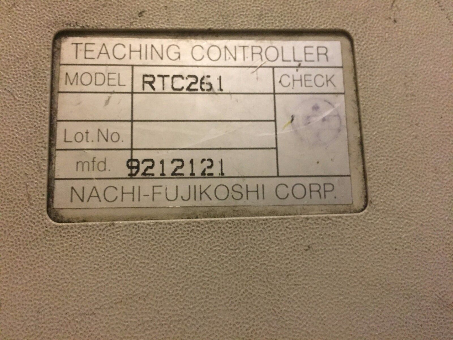 Nachi Rtc261,S10-B01 Nachi-Fujikoshi Teach Pendant W/Digital Display,S1o-Bo1,Cr