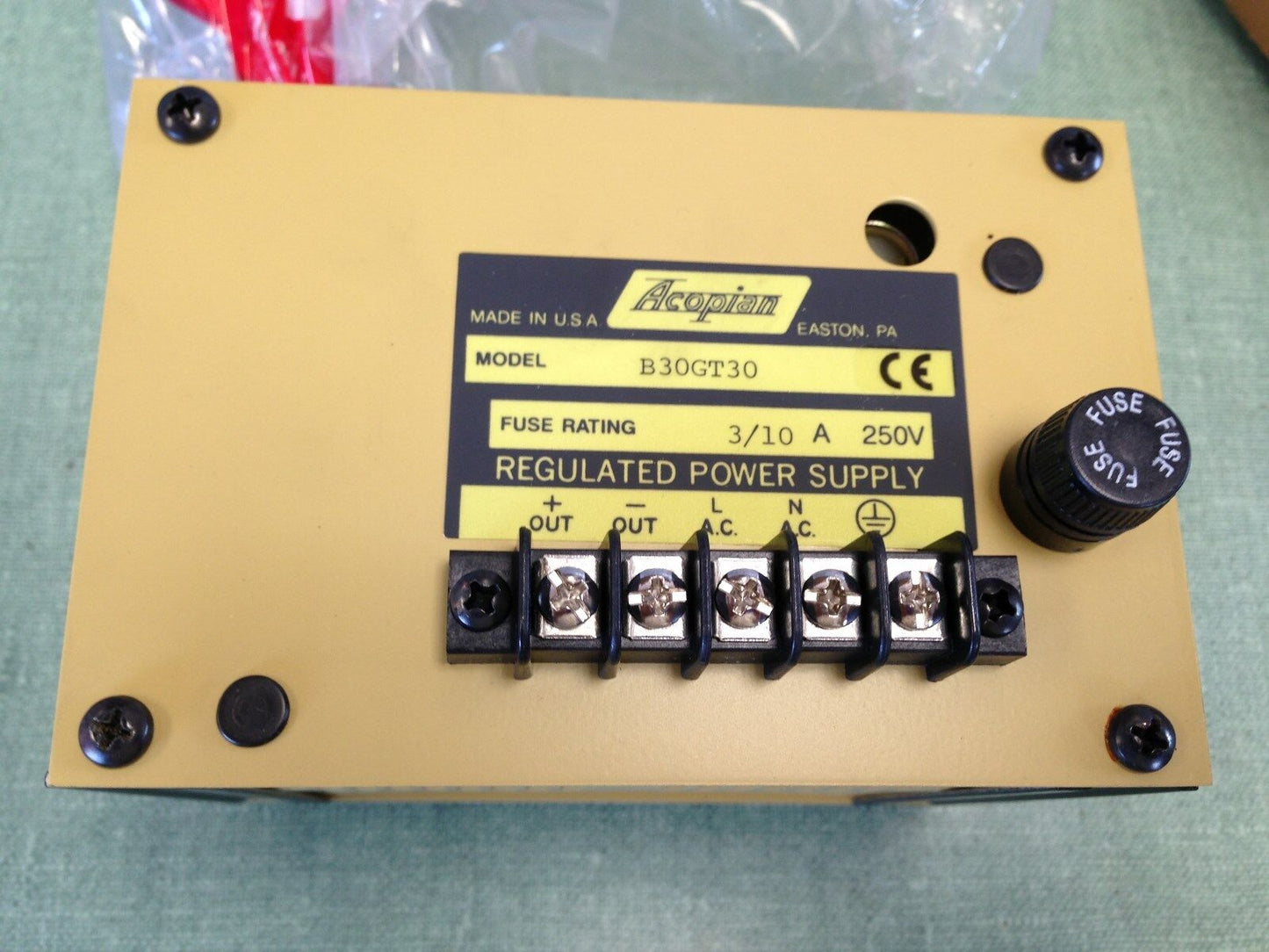 New  Acopian B30gt30 Regulated Power Supply, 3/10A, 250V,Tk