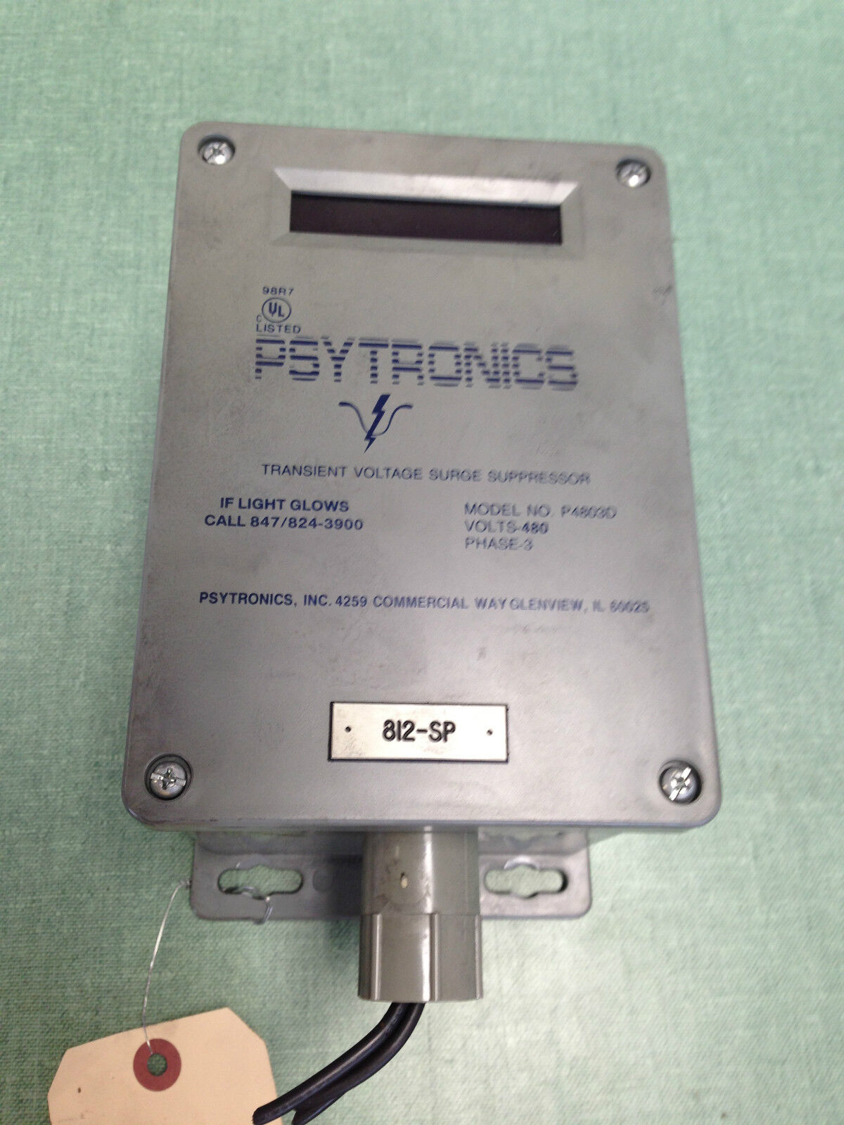 Psytronics P4803d 812-Sp Transient Voltage Surge Suppressor, 480V, 3-Phase,Ay
