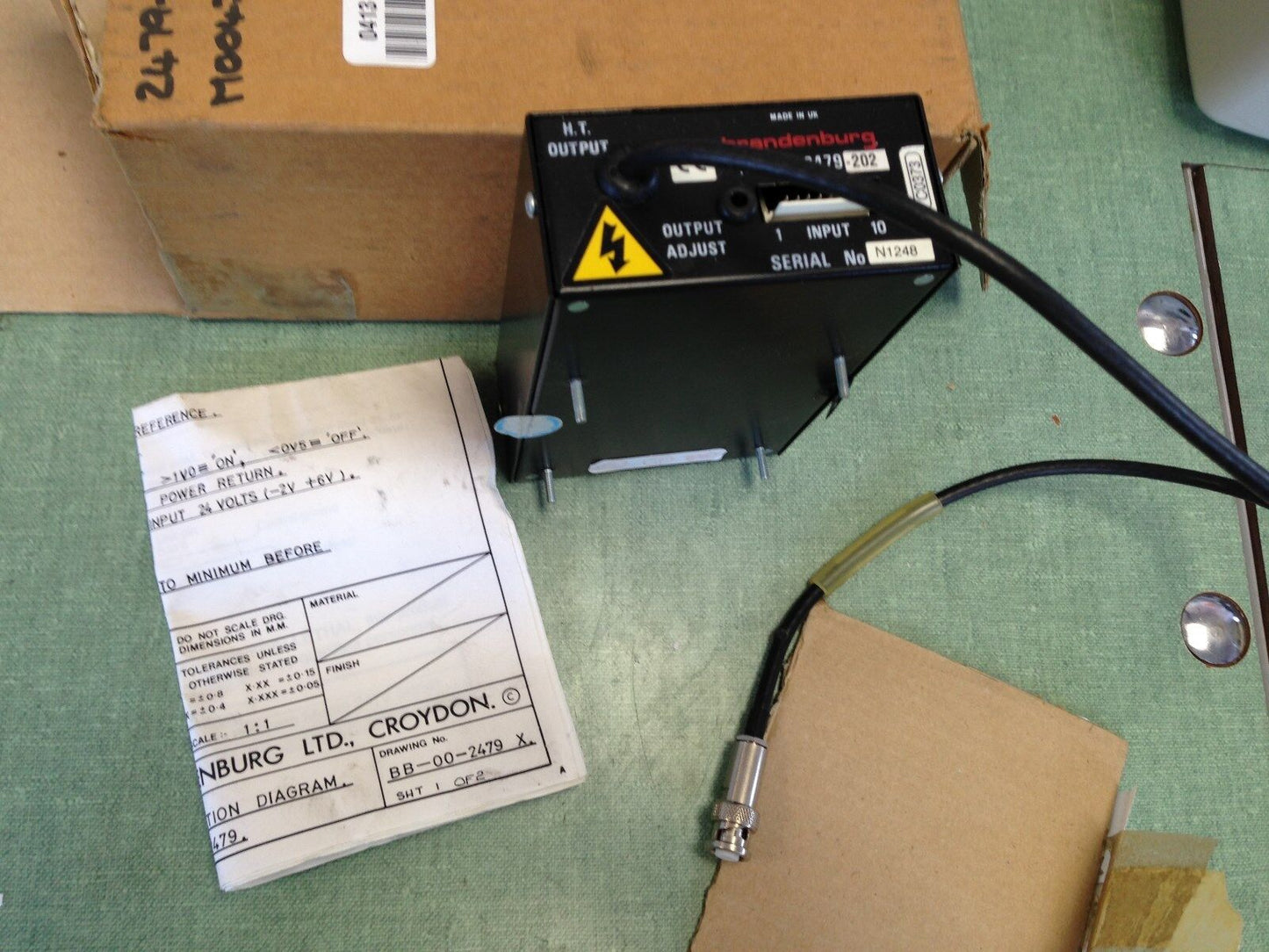 New Brandenburg 2479-202 Dc Power Supply,Eb02129,15V-3.5Kv, 2Ma,Tk