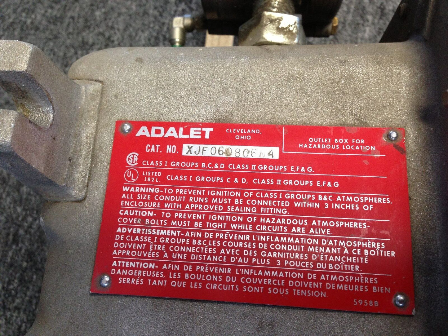 Adaloet Xjf 060806N4 Hazardous Pressure Switch,1950-0-2F  Dwyer 1950,Aa