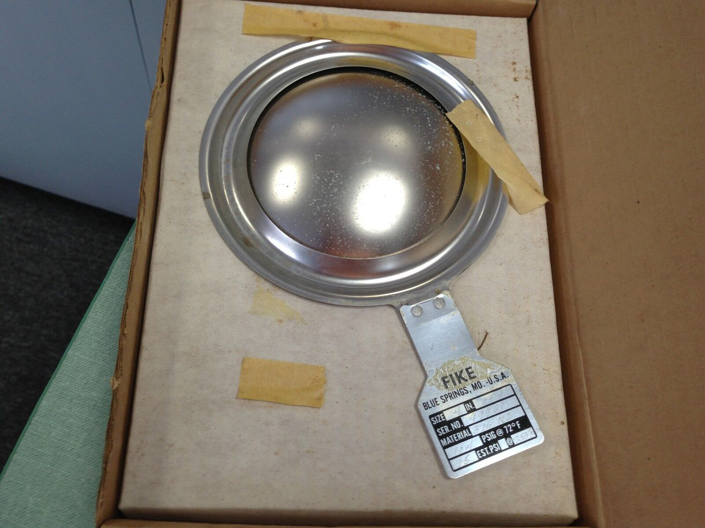 New Lot Of 3 Fike 4" Rupture Disks, 316Ni  Cpv,St