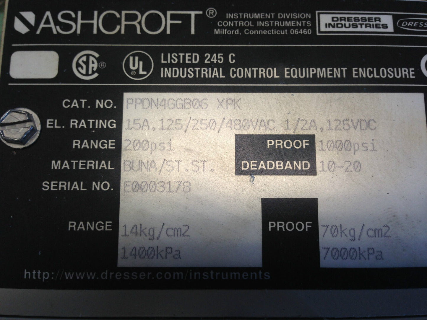 New 4" Ashcroft Rkl Pressure Sensor Isolator,Ppdn4ggb06 Xpk,25-0400-Ssbfv-25,Ck