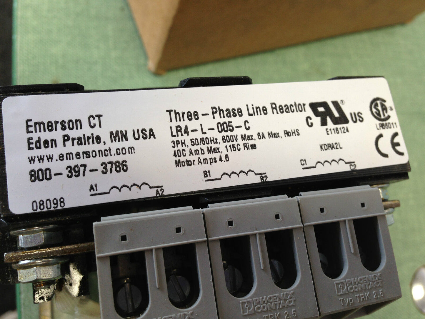 New Tci  Lr4-L-005-C Kdr Emerson Ct 3 Three Phase Line Reactor, 600 Vac Max,Tn
