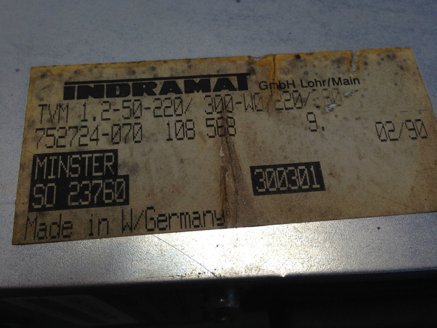 Indramat Tvm 1.2-50-220/ 300-W0 220/380 Servo Power Supply,Tvm-1.2-50Wo-220V,Ch