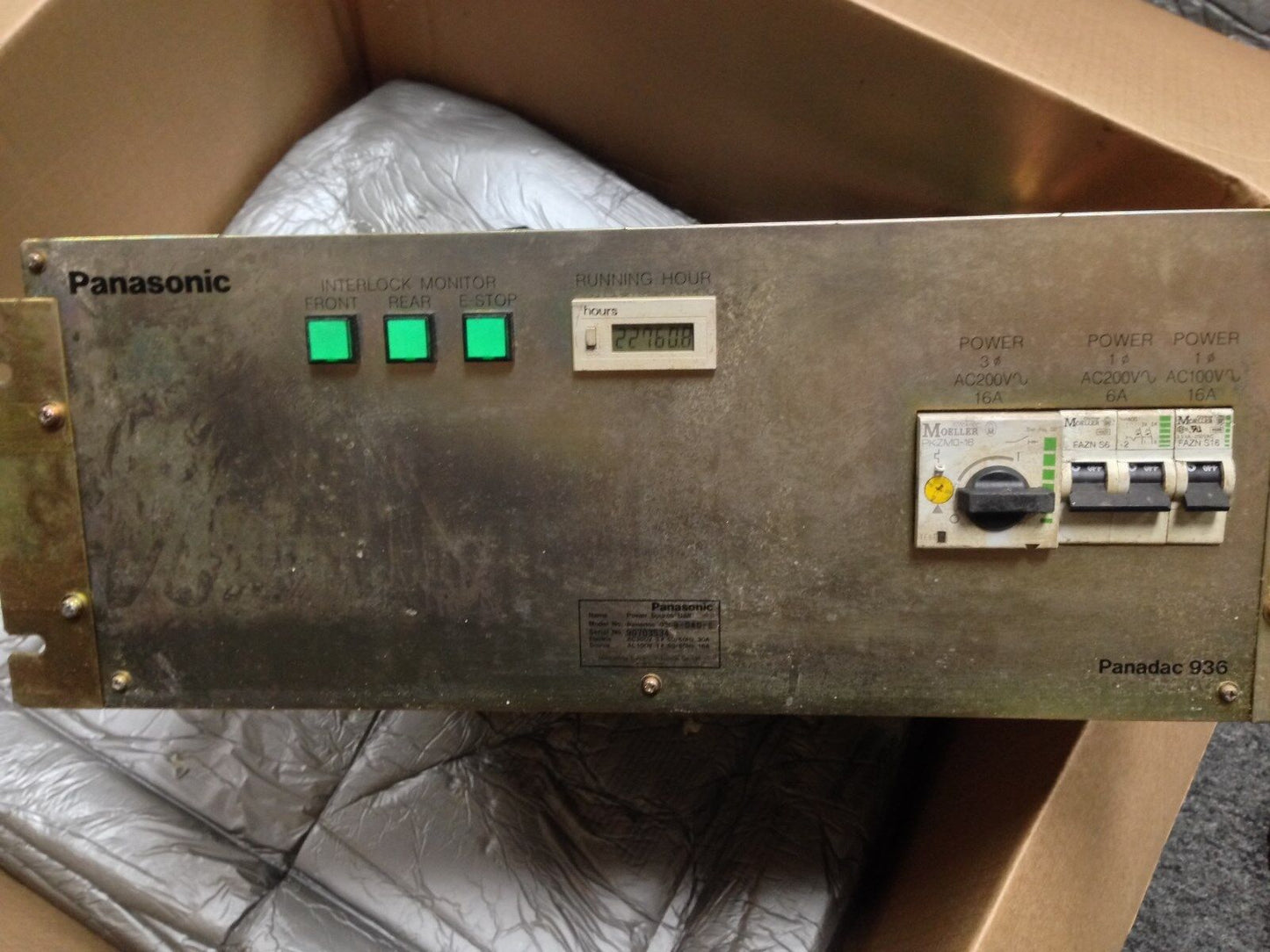 Panasonic 936B-040-E Panadac 936 Power Supply,200 Vac,3 Phase,30 Amps,Ay