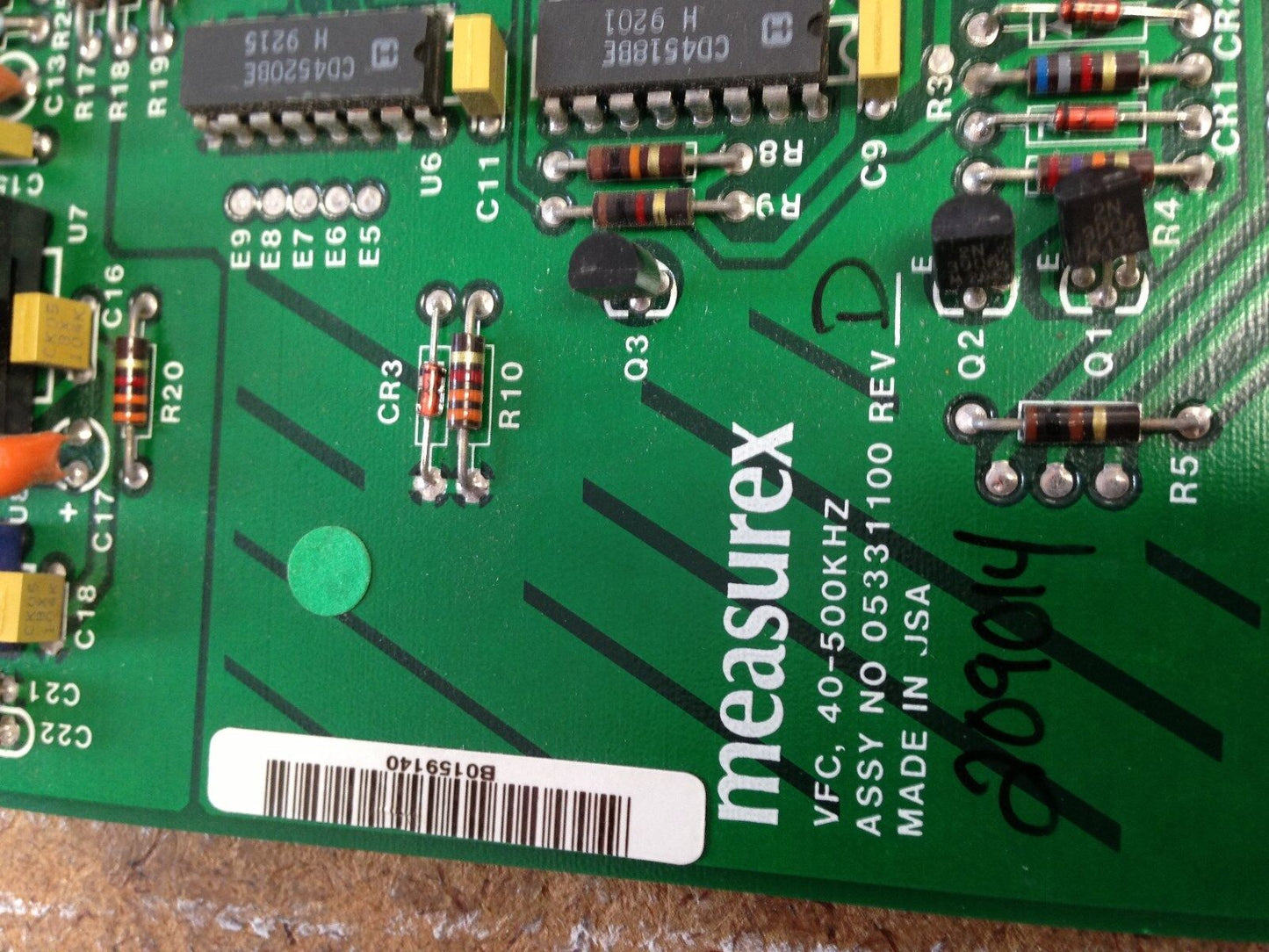 Measurex Pcb Module Assy No 05331100 Rev D Vfc. 40-500Khz