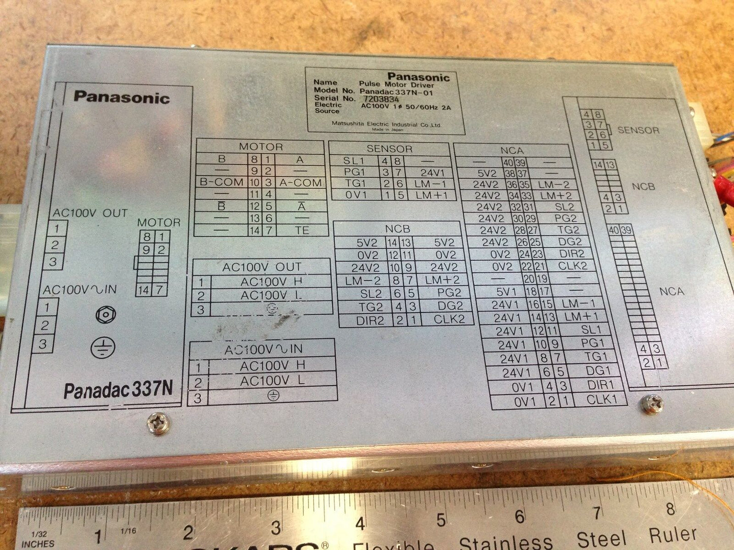 Panasonic Panadac 337N-01 Pulse Motor Driver Ac 100V Panadac 337N,Ao