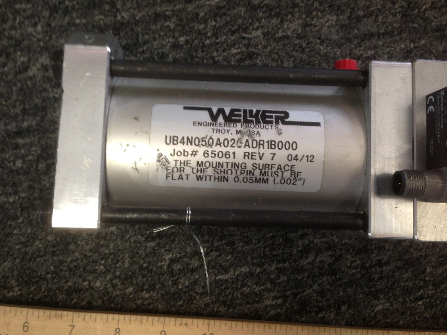 Welker Ub4n050a02cadr1b000, Ub4n050a020adr1b000 Pneumatic Actuator,1/4" Npt,Ar
