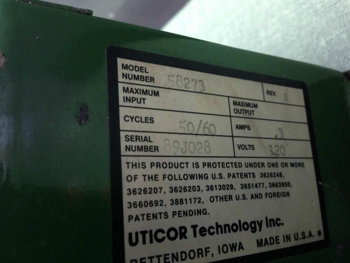 Uticor Technology 58273 Controller,Rs-232C,Rs-422,120 V,Cl
