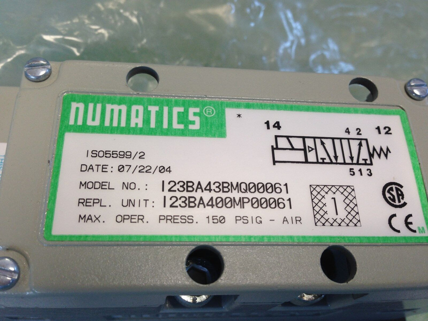 Numatics I23ba43bmq00061 Pneumatic Valve 123Ba43bmq00061 236-384B 24Vdc 4W,Av