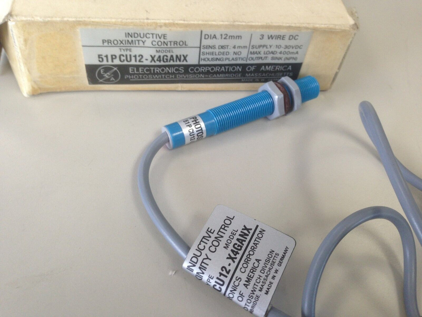 New Eca Photoswitch Electronics 51Pcu12-X4ganx Inductive Proximity Sensor,Su