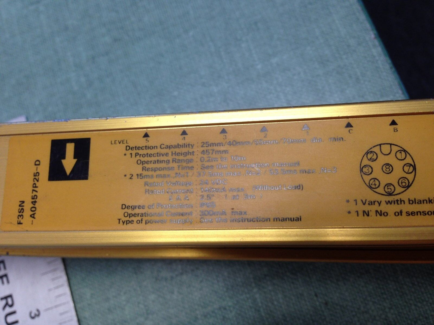 Omron F3sn-A0457p25 17" Safety Light Curtains,F3sn-A0457p25-D,F3sn-A0457p25-L,Ew